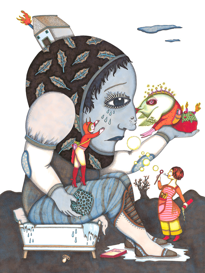 10_géant - Illustration du livre Monstres malades, éditions Thierry Magnier 2004